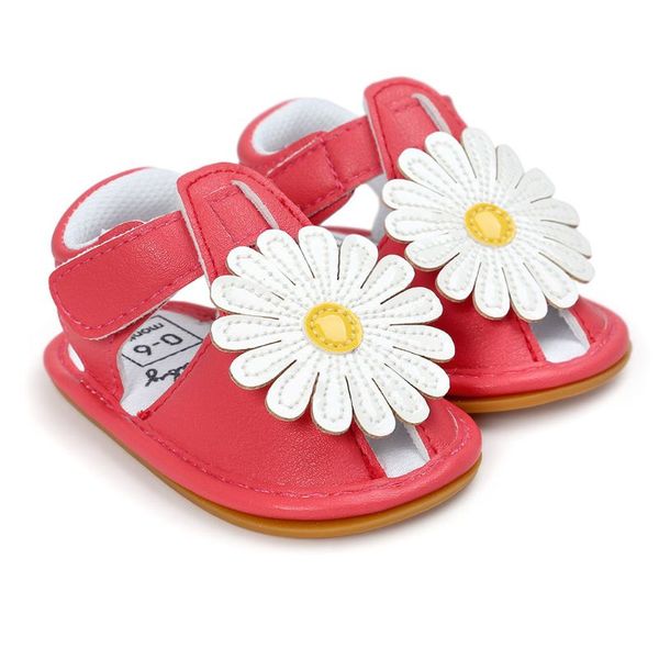 

младенец ребёнки лето кожезаменитель сандалии сладкие конфеты цвет подсолнечное decor flats резиновая подошва малышей закрыты носок шпаргалк, Black;red