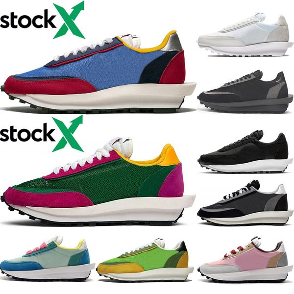 

ldv waffle mens womens running shoes varsity blue black grey white nylon pine green triple black mens trainers sports sneakers