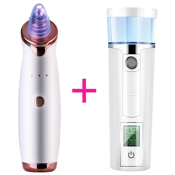 

blackhead remover skin care pore vacuum face nose acne black dot pimple suction removal tool + mini nano facial steamer clean