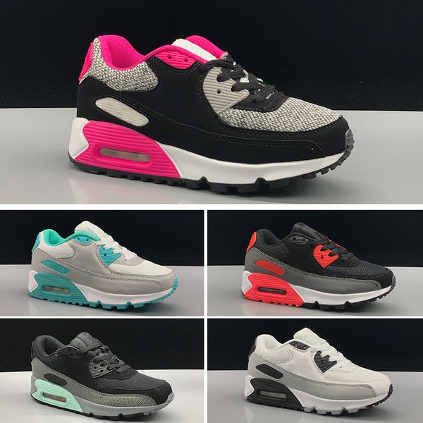 

nike air max 90 кроссовки обувь классический 90 мальчик девочка дети дети кроссовки черный красный белый спортивный тренер подушка поверхнос, Black