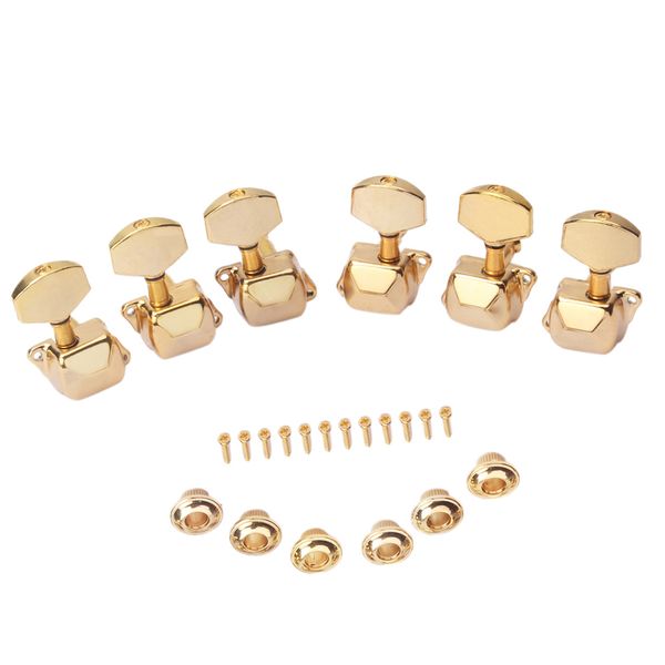 

6 pieces semiclosed tuning pegs machine heads tuners set for acoustic/electric guitar parts 3l 3r