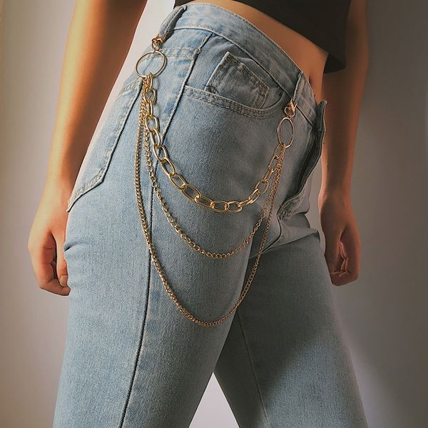 

gold chain belt for pants fashion waist belts women hip hop silver metal chains for trousers woman ketting riem ceinture femme, Black;brown
