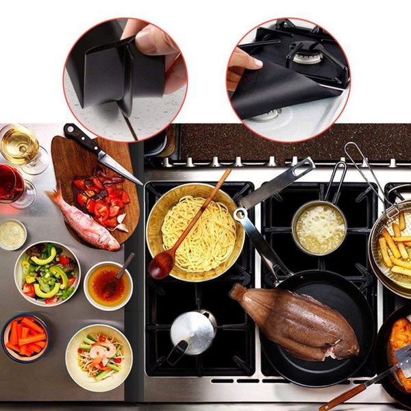 

6pc reusable stove burner cover stove side easy to clean kitchen specialty tools liner mat fire injuries protection trivets