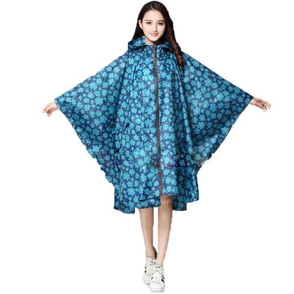 

stylish hooded women raincoat outdoor long poncho waterproof rain coat rainwear
