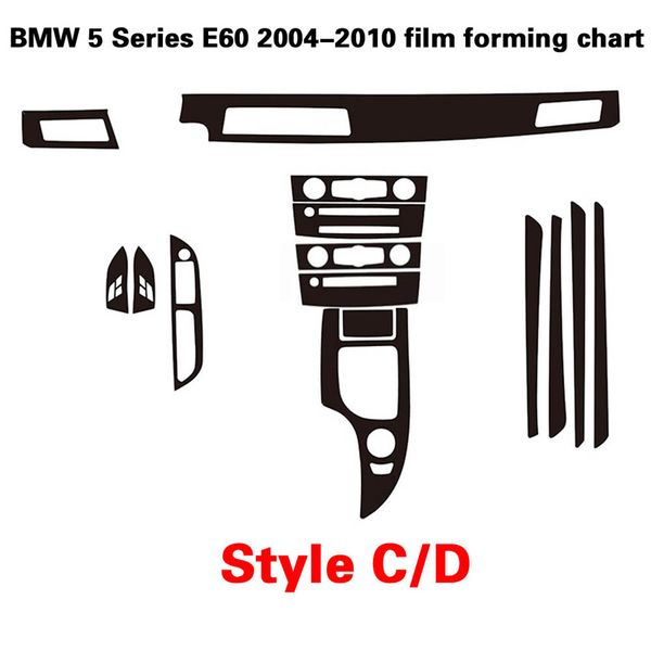 Per BMW Serie 5 E60 2004-2010 Adesivi per auto autoadesivi 3D 5D Vinile in fibra di carbonio Adesivi per auto e decalcomanie Accessori per lo styling dell'auto294b