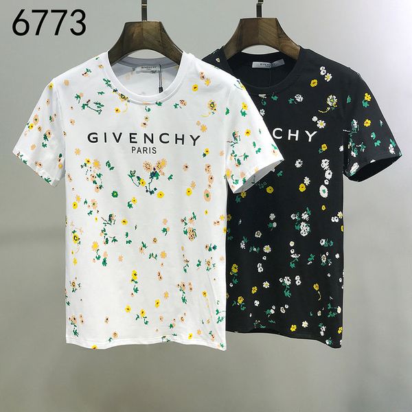 

givens mens t shirt luxury mens designer t shirt dhl new floral print tees fashion black mens summer shorts, White;black