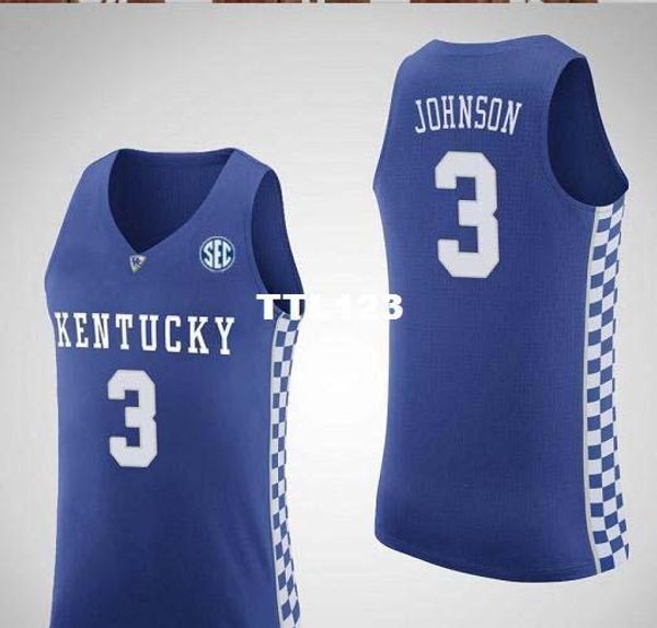 

vintage men kentucky wildcats keldon johnson #3 college real embroidery jersey size s-4xl or custom any name or number jersey, Black;red