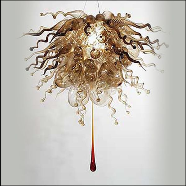 Tiffany Style Hand Blown Glass Chandeliers Lightings Customized Colored Murano Glass Pendant Lights For Wedding Decor Ceiling Lamp Shade Dining Room