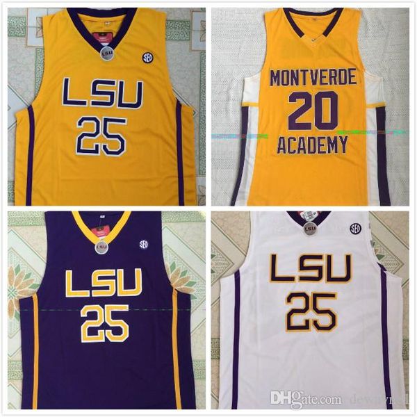 

high school montverde academy eagles ben simmons jersey 20 men basketball lsu tigers college 25 simmons jersey sticthed white yellow purplew, Black;red