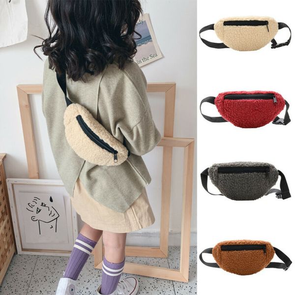 

children waist packs fanny bags lovely kids girls woolen wallet chest pouch bag