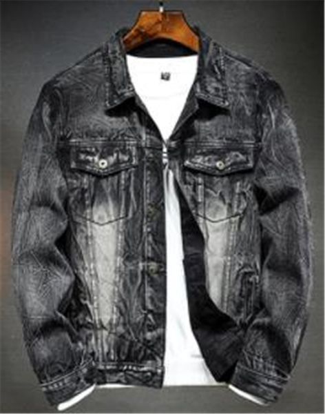 

designer men jeans coat long sleeve rabbit hair loose label neck coat spring teenager casual clothes, Black