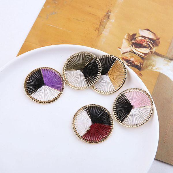 

min order 20pcs/lot cotton thread weave core geometry rounds shape alloy floating locket charms diy jewelry earring accessory, Bronze;silver