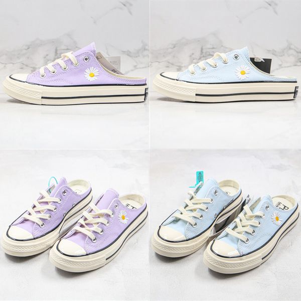 

2020 новый холст обувь one педали gd daisy chuck 70 sky blue taro фиолетовый тапочки женщины повседневная обувь открытый, White;red