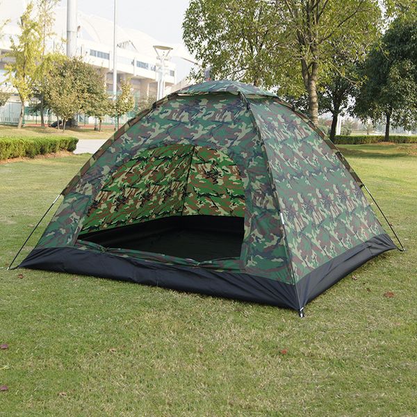 

fashion camouflage green single layer tent 3-4 people outdoor manual to build tent camping mountain for shed wholesale