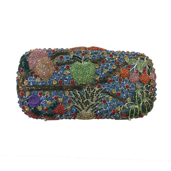 

fashion bridal wedding elegant party luxury colorful crystal diamond evening bag dazzling women crystal evening metal clutches