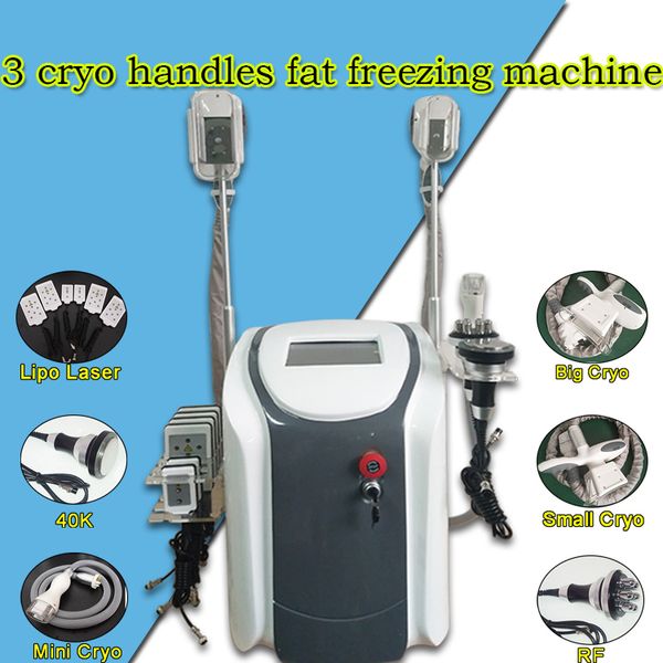 

2019 3 cryo handles fat ing machine waist slimming cavitation rf machine fat reduction lipo laser slimming machine dhl ing