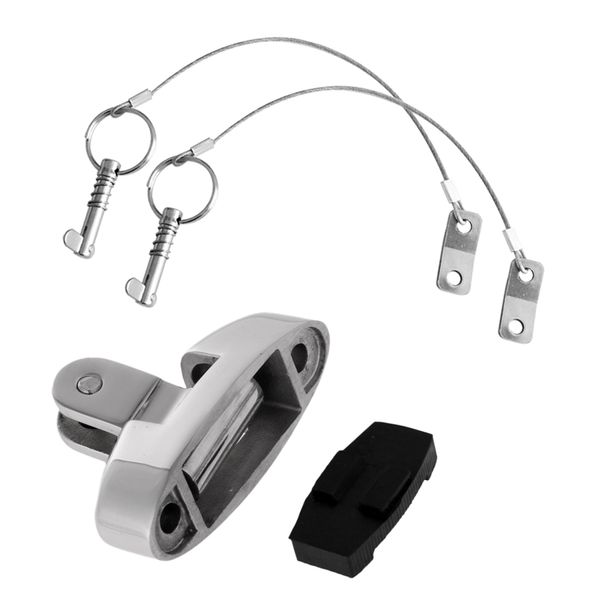 

316 stainless steel boat bimini swivel deck hinge + 2pcs quick release pin lanyard