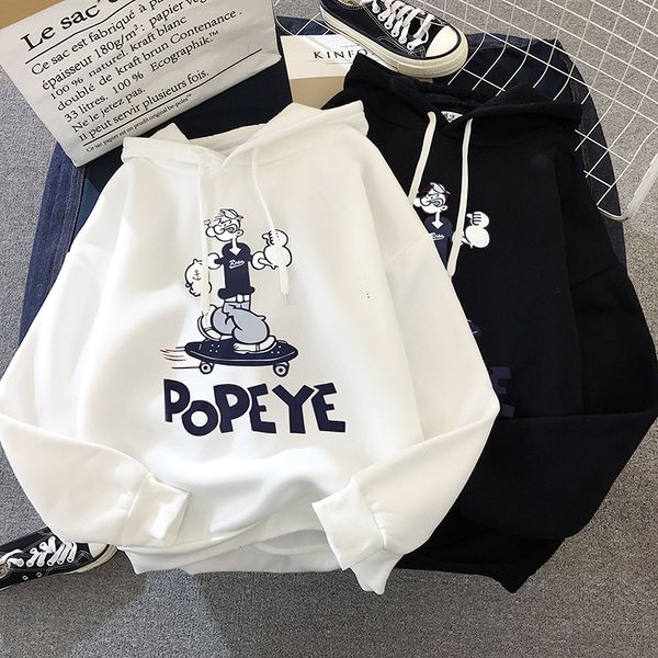 

p shoot 250g] brushed and thick autumn and winter 2019 new style women's long-sleeve hooded women's korean-style loose-fit, Black