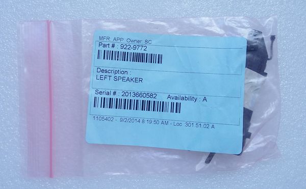 

922-9772 left speaker for a1278 book pro (13-inch early 2011) md101ll/a md102ll/a