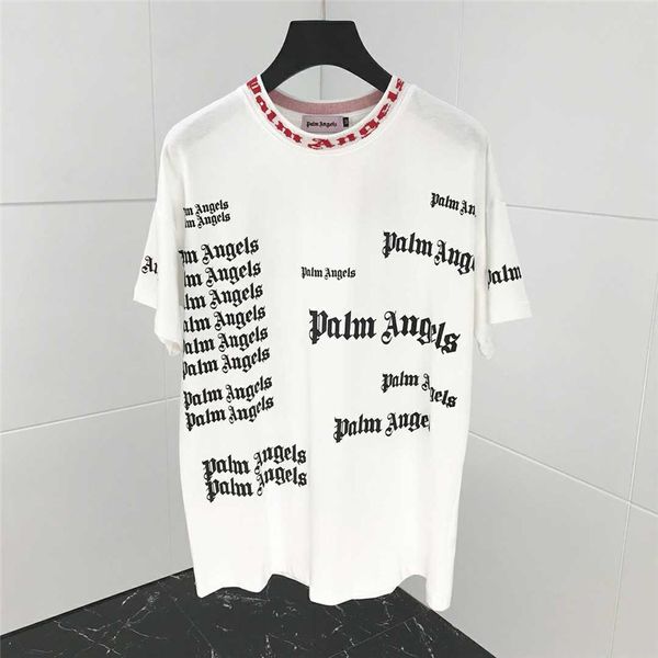 

Black/White PALM ANGLES Logo Tee 2019SS New Style Short Sleeve Men Red Palm Angels Print T-shirts Loose Oversize Cotton T-shirt