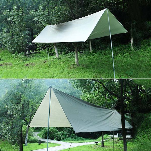 

outdoor waterproof camping beach tent silver khaki coating pergola ultralight tarp survival sun shelter shade awning tents
