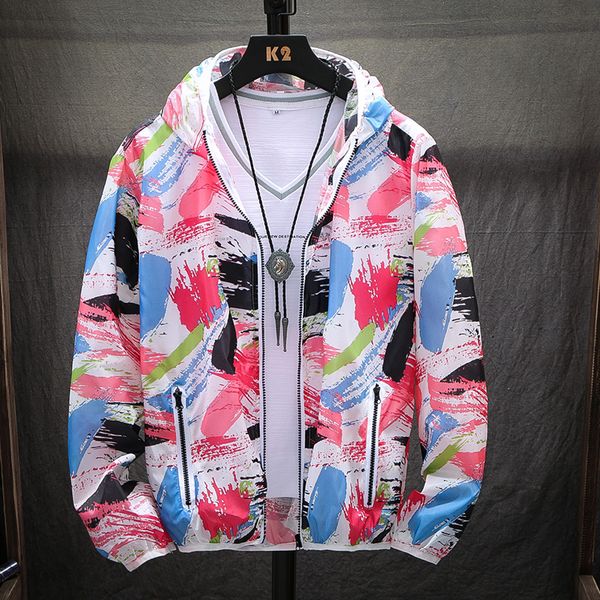 

sunscreen skin clothing men's women's quick-drying hiking jacket uv sun protection coats outdoor sports graffiti jackets 2019, Black;brown