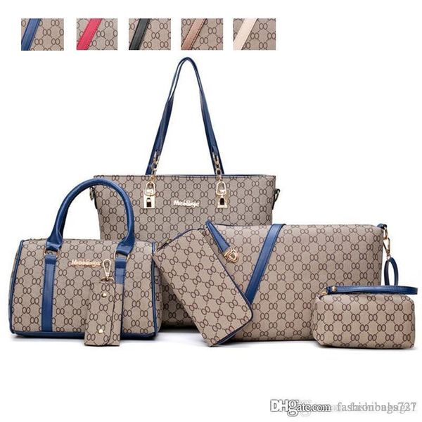 

women bag luxury handbags designer bags 5 colors 6pcs set totes shoulder bags cross body clutch bags cosmetic card holders key wallets