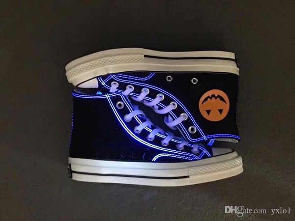 

2019 новое поступление chuck all star 1970-х годов хэллоуин холст повседневная обувь для мужчин женщин флуоресцентный черный классический мо, Black