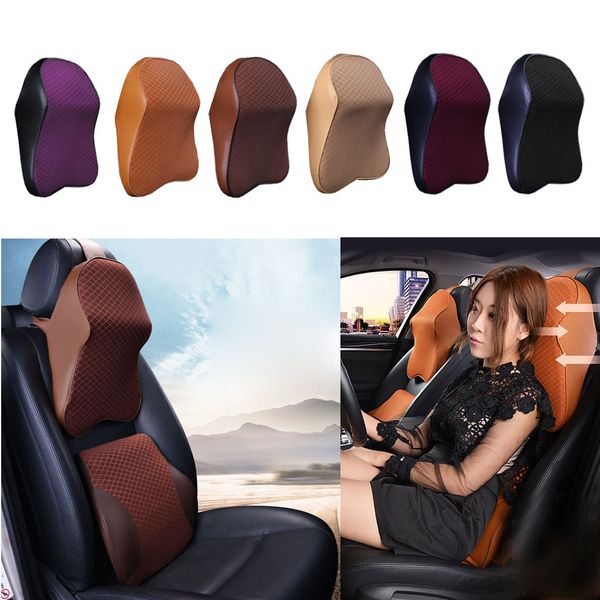 

car neck pillow 3d memory foam auto headrest head restraint adjustable breathable travel cushion support holder seat