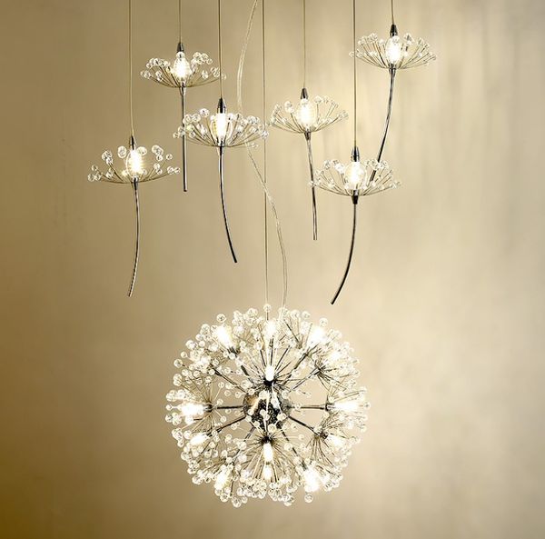 

Europe cry tal chandelier dandelion clothing hop re taurant livingroom g4 led lighting tair droplight american flower lamp