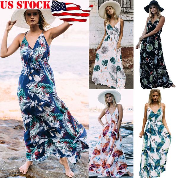 

hirigin bohemian maxi dress 2018 new women boho long dress ladies party evening summer beach sundress, Black;gray