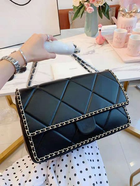 

Женский модный джокер алмаз плед голову слой коровьей кожи горячий стиль цепочка