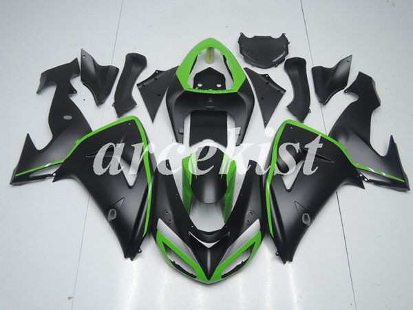 

new abs motorcycle full fairings kits fit for kawasaki ninja zx-10r 2006 2007 06 07 body set custom matte green black