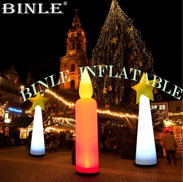 

beautiful 3m tall inflatable led pillar lighting red candle balloon for outdoor party decoration