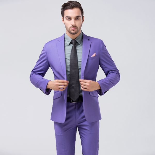 

fashionable purple groom tuxedos,handsome slim fit men wedding groomsmen business party prom suits (jacket+pants+tie) w:840, Black;gray