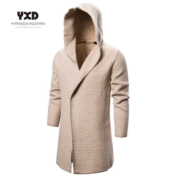 

men's sweaters mens clothes casual knitteds cardigans mans khaki knitted sweater men hooded thick cardigan man full zip outwear korean, White;black