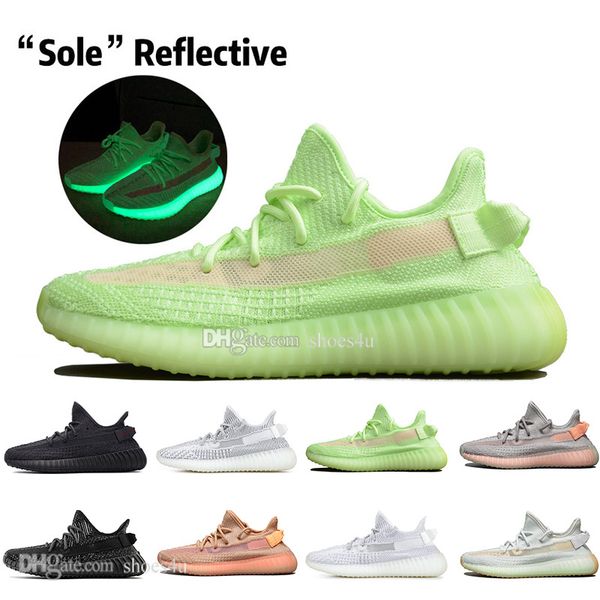 

Kanye we t clay v2 tatic reflective gid glow in the dark men running hoe hyper pace true form women men port de igner neaker trainer