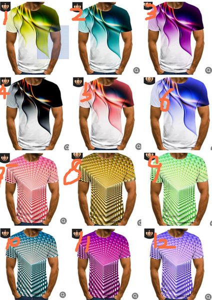 

20colors 3d printing men's t shirt summer short sleeve tee sweat shirt sports joggers casual tshirts quick dry trendy -6xl ly617, Blue