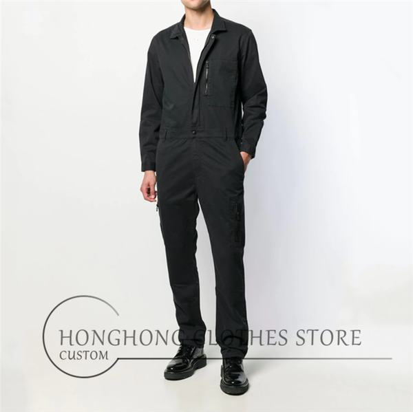 

s-6xl new style youth personality fashionable men's fashion joker one-piece loose casual pants overalls long-sleeved suit, Black