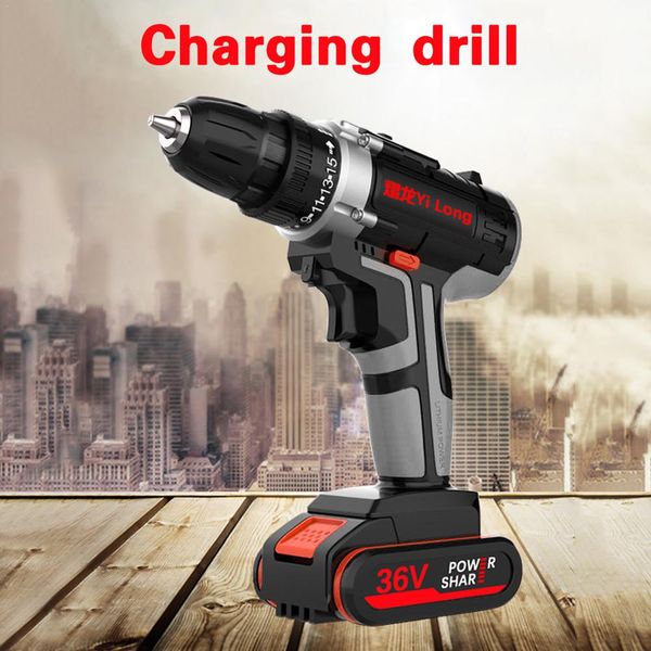 

handheld drill household impact drill rechargeable electric screwdriver tool one lithium ion battery powered driver kit