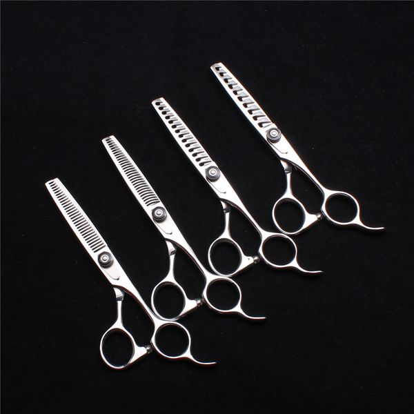 

6'' 17cm engraving logo japan 440c barber makas hairdressing scissors salon haircut set thinning scissors professional hair scisso