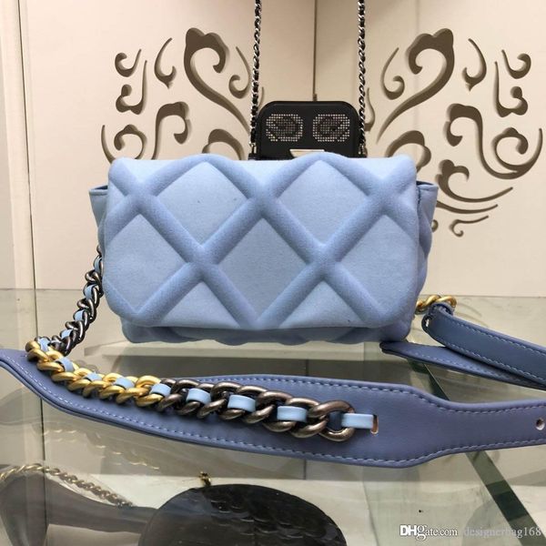 

new fashion designer ladies belt bag chain messenger bag small shoulder bags leather cloth diamond lattice retro leather bags 11cm
