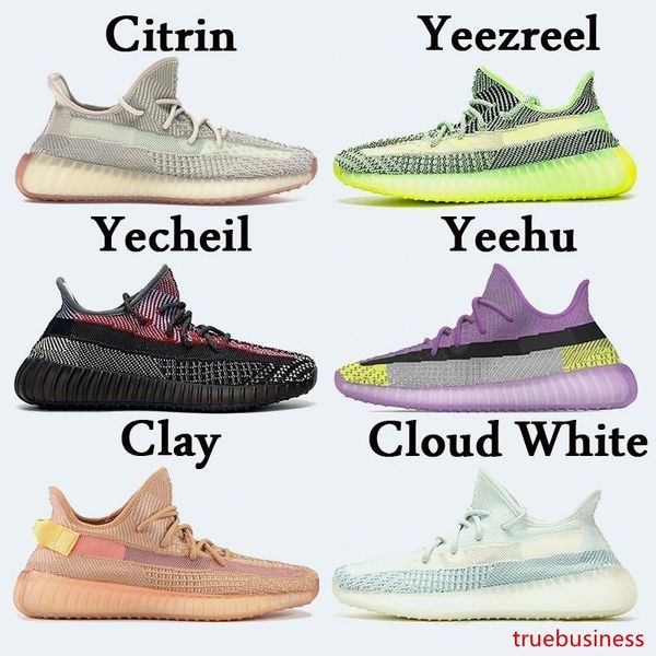 

2020 stock x v2 yecheil yeehu glow running shoes citrin cloud white black reflective trainers kanye west designer sneakers sport shoes 36-48