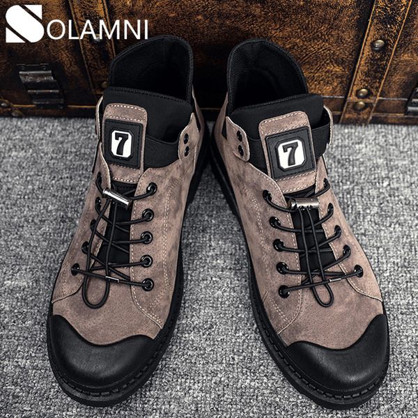 

fashion winter men boots warm plush fur ankle boots male comfortable nonslip snow mens casual lace-up flat shoes big size, Black