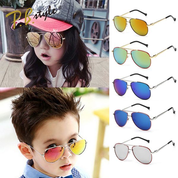 

новый 2017 мода piolt стиль brand design дети солнцезащитные очки baby дети детский прохладный солнцезащитные очки металлический каркас gafa, White;black