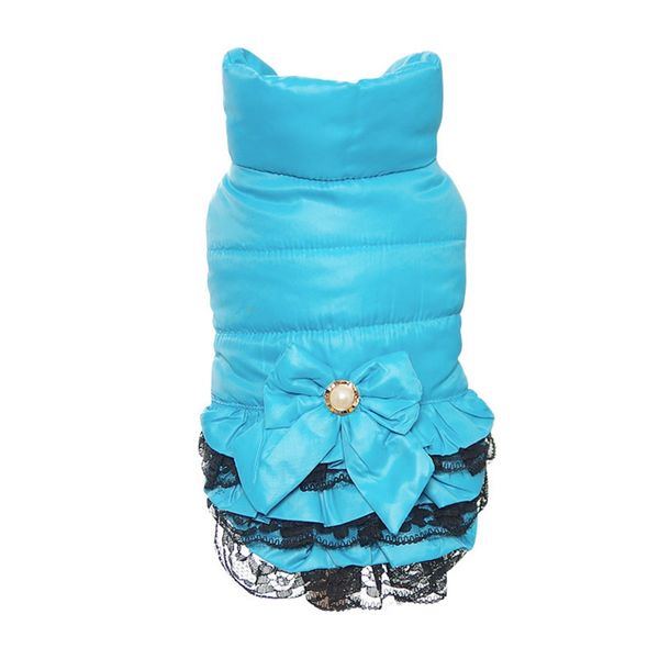 

sweet dog dress clothes winter warm sweety bowknot pet princess dresses for puppy cats teddy winter dress wholesale pet clothing