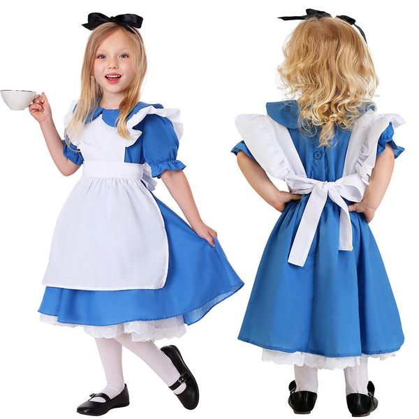 

gril children germany tradition costume oktoberfest beer girl costume bavarian evening dress with apron, White;black