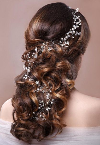 

2018 western wedding fashion headdress for bride handmade wedding crown floral pearl hair accessories hairpin ornaments 6c0193