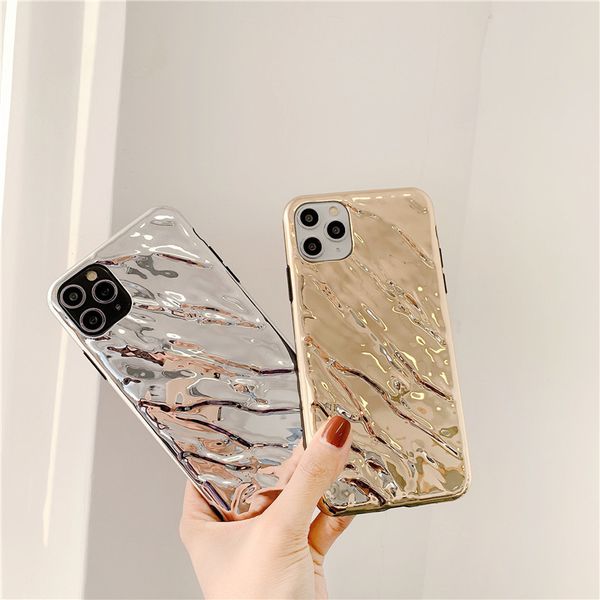

applicable to iphone11pro max mobile phone shell electroplated water ripple soft shell