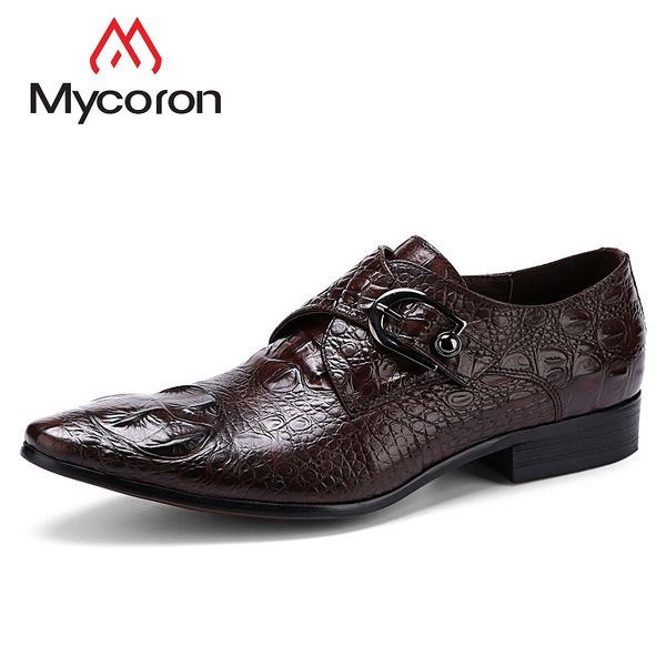 

mycoron the new listing men dress shoes genuine leather designers boots men leather shoes sapatos masculinos, Black